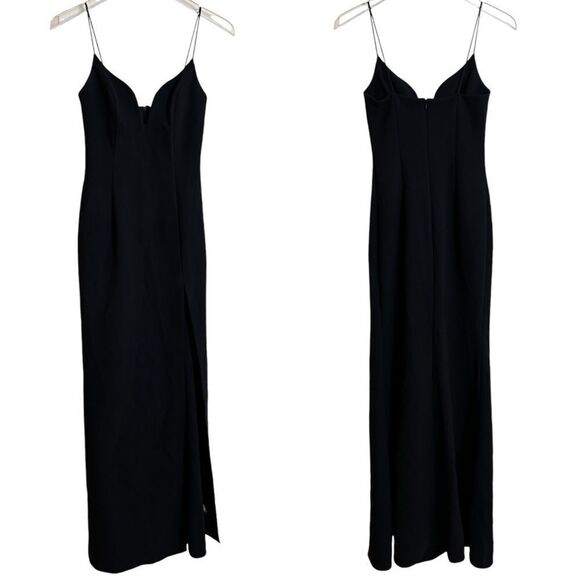 Jill Jill Stuart Plunge Sweetheart Gown Black Maxi Dress Sz. 0 Minimalist Classy - Picture 5 of 16
